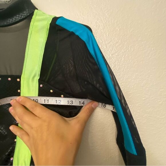 Revolution Dance black neon unitard costume ELECTRIC TOUCH RC22775 SA adult - Picture 7 of 10